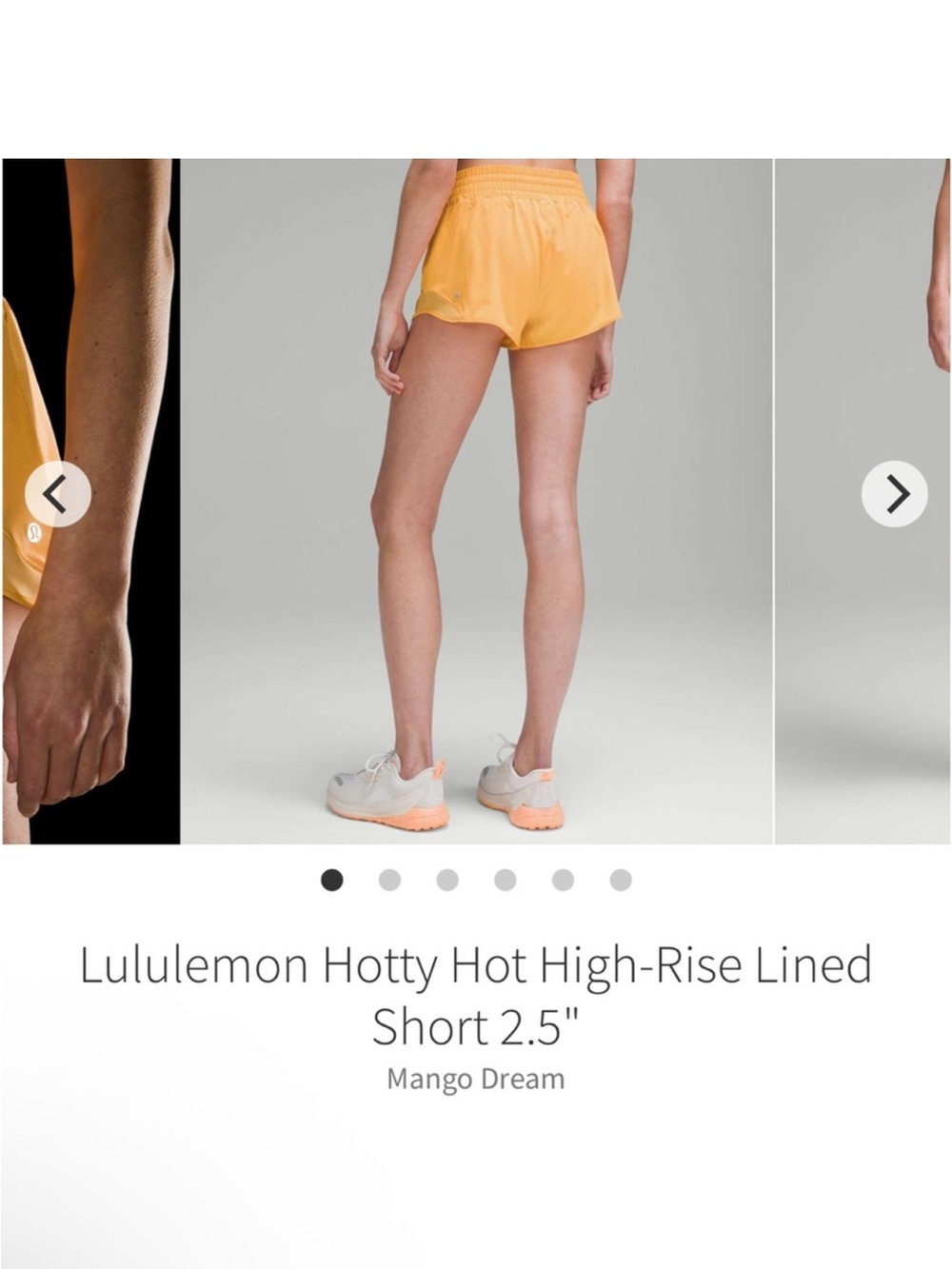 Lululemon Hotty Hot High Rise Shorts 2.5” Mango Dream Sz 8 - Picture 5 of 11